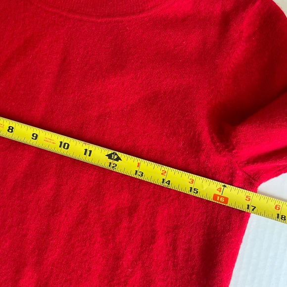 Talbots Sz M Red Pure Merino Wool Cowl Neck‎ Sweater Pullover Stretch - Picture 8 of 9